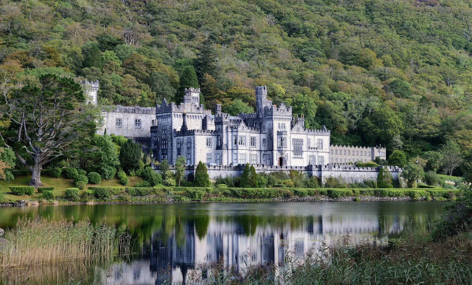 Kylemore Abbey reflected in the lough, Connemara